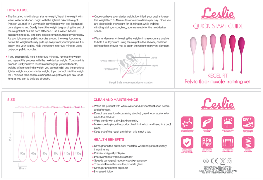 Allenamento Pelvico con LESLIE: Il Set di Pesi Completo
